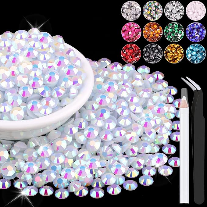 4000PCS 5mm Resin Jelly Rhinestones in Bulk, Bedazzling Flatback Crystals by BELLEBOOST