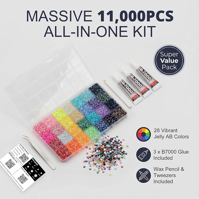 11000Pcs 5MM Rhinestones for Bedazzling Crafting, Bedazzler Kit - Image 2