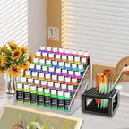 2 Pack 7-Layer Clear Acrylic Paint Holder Storage & Brush Holder Organizer | - Image 7