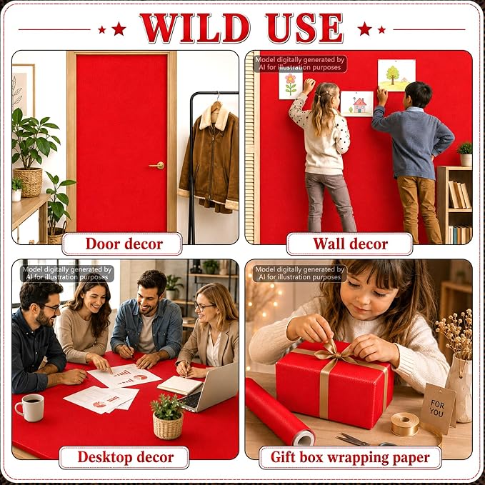 Red Bulletin Board Roll Non-Woven Fabric Poster 16in X 20ft | Back to School - Image 6