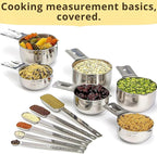Simply Gourmet Measuring Cups & Spoons Set of 12, 18/08 Stainless Steel Kitchen - Image 3