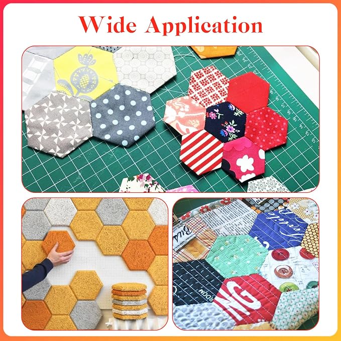 6 PCS Hexagon Templates Quilting Acrylic Templates Set, Diameter Hexagon Ruler - Image 7