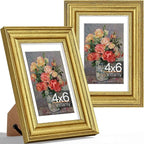 Vittanly 4x6 Picture Frames Set of 2, Ornate Vintage Photo Frame by Vittanly
