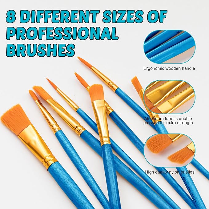Inburit Acrylic Paint Set for Kids & Adults, Art Supplies Kit - Image 8