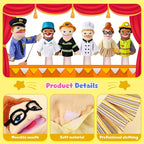 6 Pcs Role Play Hand Puppets Profession Worker Entrepreneur Plush Toys - Image 4