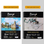 Bianyo Mixed Media Paper Pad, 60 Sheets/Each, 123 LB/200 GSM, Spiral-Bound Pad - Image 6