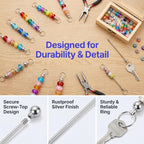 Goufaju 20pcs Beadable Keychain Bars, Blank Detachable Metal Keychain - Image 3