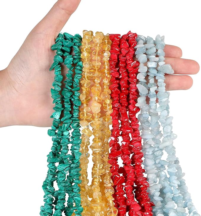 LAIDANLA Malachite 400pcs Natural Chip Stone Beads 5-8mm Healing Crystal - Image 3