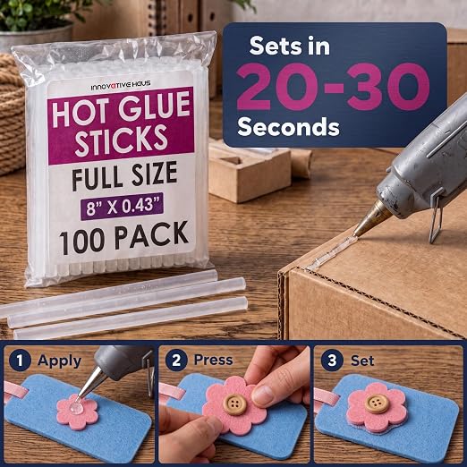 Innovative Haus Full Size Hot Glue Sticks Bulk 100 Pack - Image 4
