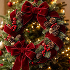 Songye Velvet Ribbon 10 Yards Christmas Velvet Wired Ribbons - Image 2