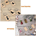 JUXYES 200 PCS Unfinished Wooden Keychain Blanks - Image 3