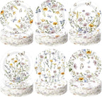 Funnymoom 60 Pcs 7 Inch Floral Party Plates Wildflower Paper Plates Spring by Funnymoom