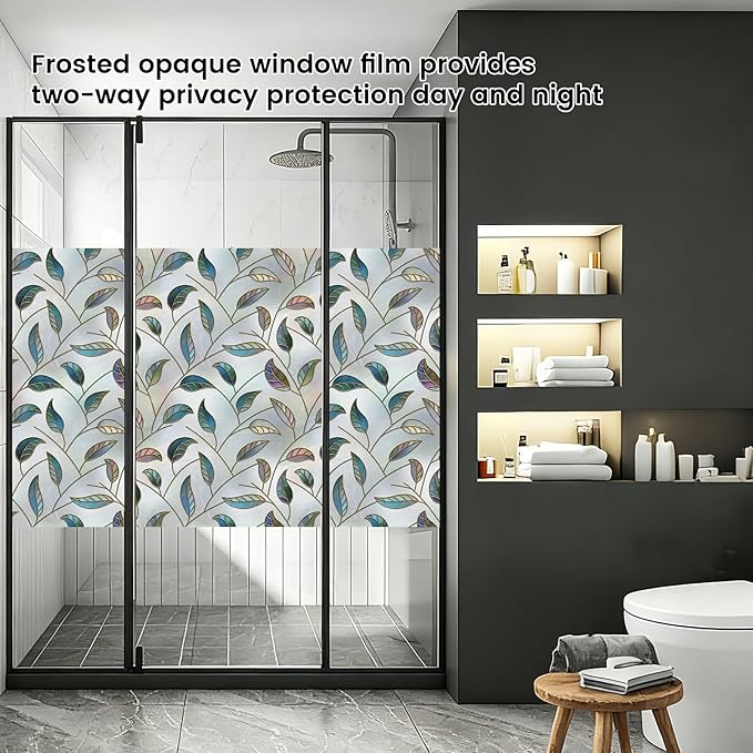 DKTIE Window Privacy Film Frosted Glass Static Cling UV Sun Blocking Heat - Image 4