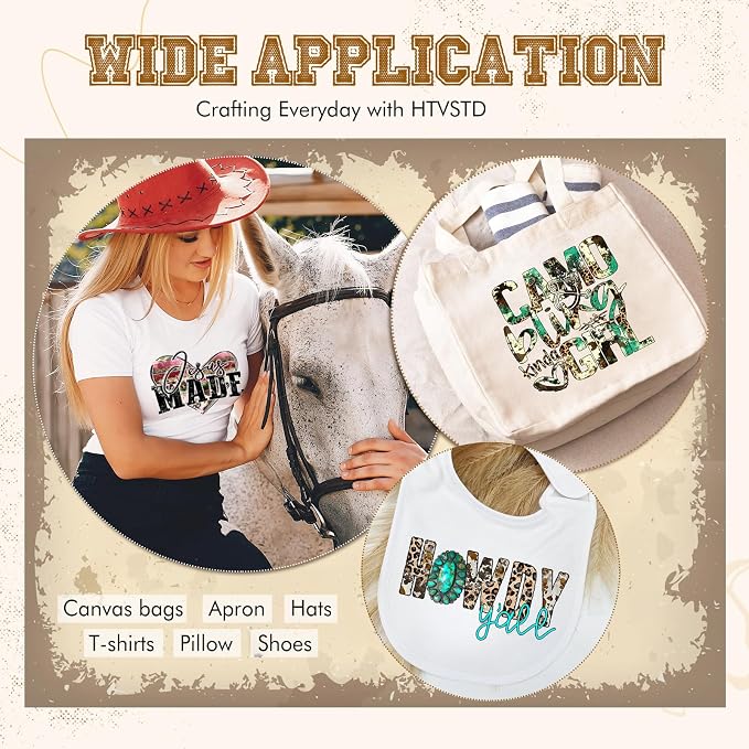 HTVSTD Cowhide HTV Heat Transfer Vinyl 10 Sheets 12×10in Iron on Vinyl | Serape - Image 5