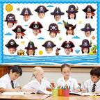 gisgfim 80Pcs Pirate Cutouts Adventure Decorations Bulletin Board Skull Hat - Image 5
