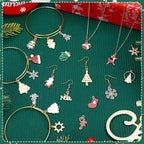 SANNIX 350Pcs Christmas Charms, Xmas Enamel Charms Mixed Bulk Antique Gold - Image 3