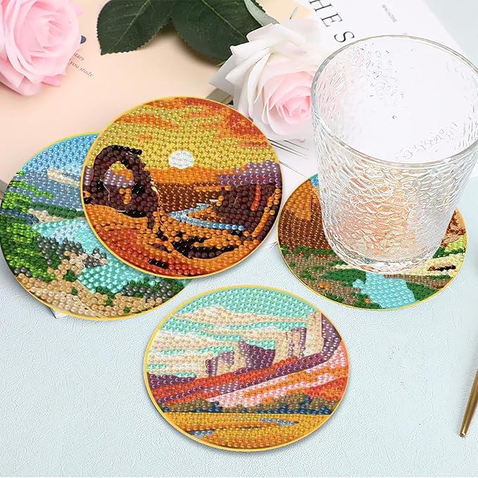 Clendo 8 Pcs National Park Diamond Art Coasters Kit - Image 9