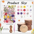 20 Set DIY Wooden Crafts with Dried Pressed Flowers Leaves Unfinished Wood - Image 2