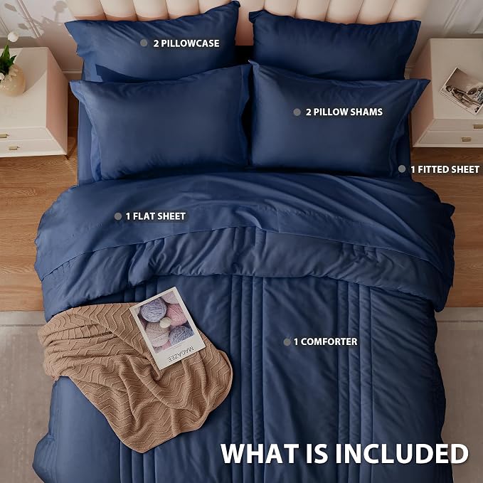 Twin Comforter Set Navy - Image 3