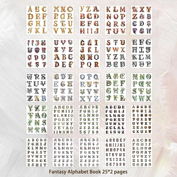 Alphabet & Number Stickers, 50 Sheets Vinyl Letters - Image 5
