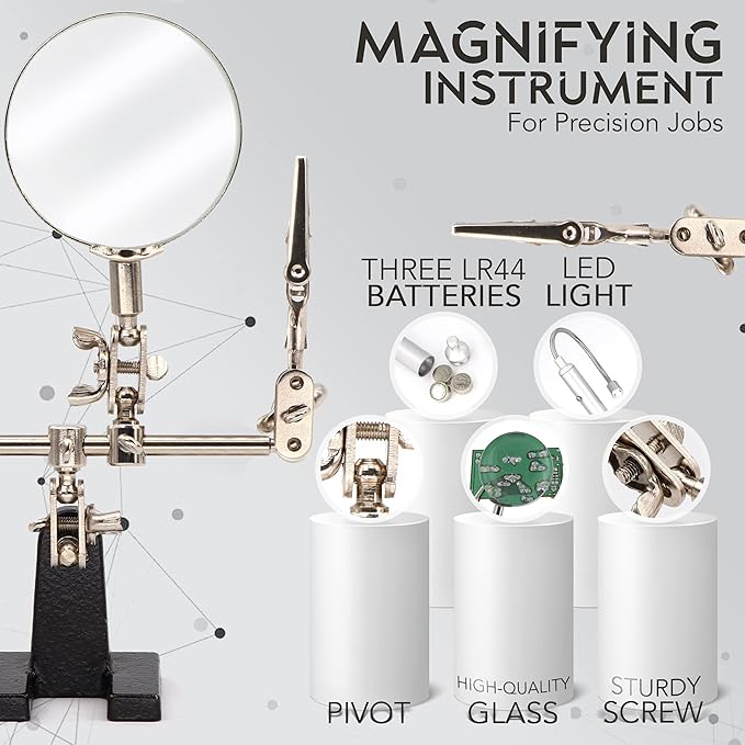 RamPro - Helping Hand Magnifier Glass Stand - Magnifying Lens, Crafting & - Image 4