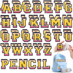 WILLBOND 52 Pcs Back to School Alphabet Patches Pencil Self Adhesive Iron on by Willbond+Technology+Limited