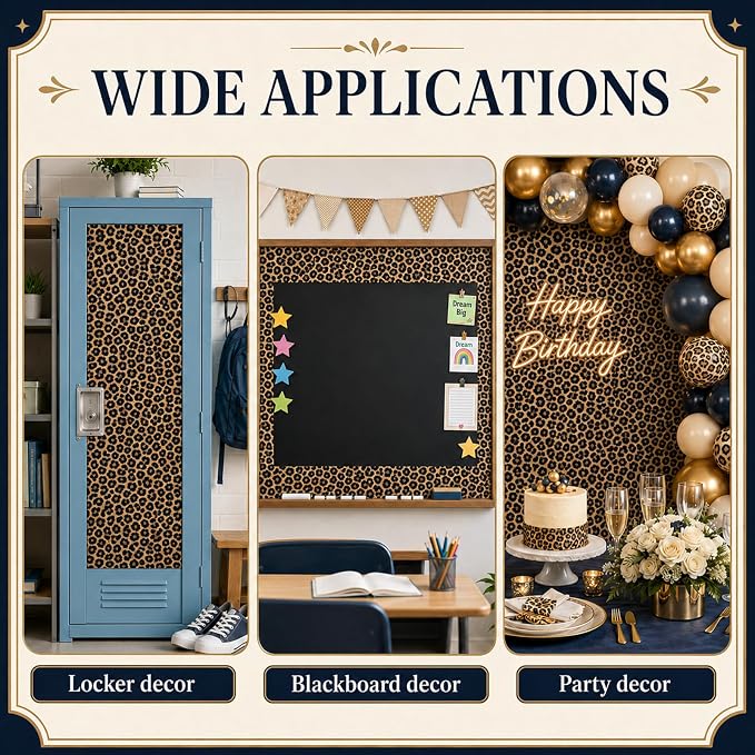 Leopard Print Bulletin Board Paper Roll Cheetah Bulletin Board Background Paper - Image 7