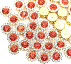 12mm 150pcs Orange Red Sew on Rhinestones, Crystals Glass Gems by Unknown