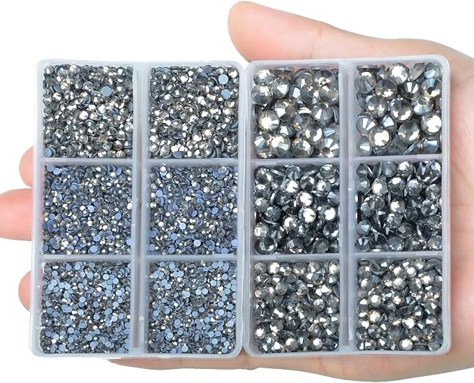 10000Pcs 2-Boxes Mixed Size Hot Fix Round Crystals Gems Glass Stones Hotfix - Image 4