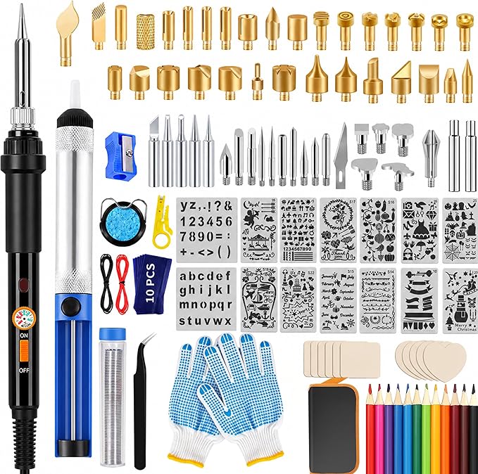 118pcs Wood Burning Kit, Professional Wood Burning Tool by IVSUN