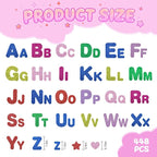 BEISHIDA 448 Pcs Glitter Foam Letter Stickers ，Letter 1.5inch 1inch Heart Stars - Image 3