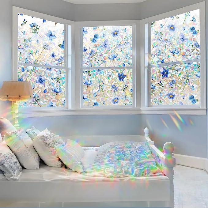 Coavas Stained Glass Window Privacy Film, Rainbow Static Cling Decorative - Image 7