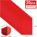 20 Pcs Red Felt Fabric Sheet 8" x 12" Assorted Color Felt Fabric Sheets - Image 2