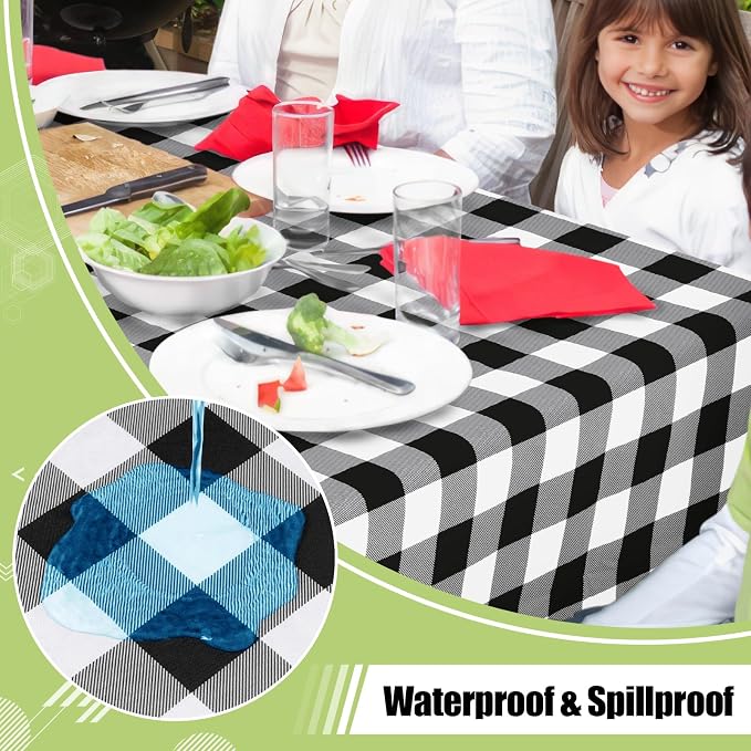 Smiry Square Table Cloth, Waterproof Vinyl Tablecloth - Image 2