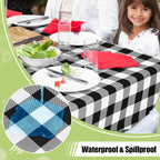 Smiry Rectangle Table Cloth, Waterproof Vinyl Tablecloth - Image 2