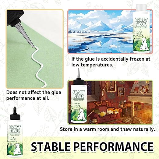 Craft Glue Bottle with Fine Tip, Craft Glue Quick Dry Clear - Image 5