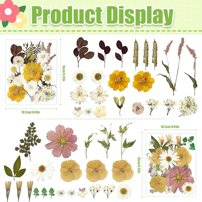 110Pcs Dried Flowers for Crafts, Dried Pressed Flowers for Resin Molds - Image 2