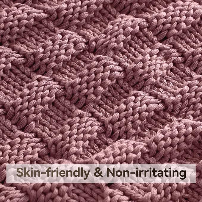 Knitted Weighted Blanket for Adult, No Beads Heavy Blanket 60” x 80'' 15lbs - Image 4