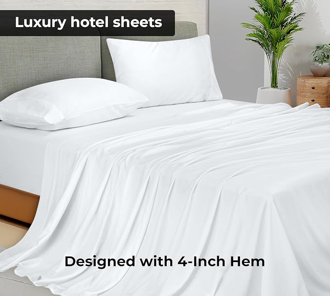 Royale Linens 6 Pack Bulk Flat Sheet Set - Image 2