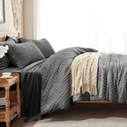Zzlpp Queen Comforter Set 7 Pieces, Dark Grey Tufted Bed in a Bag - Image 4
