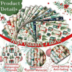 HunnmingRe 20 Pcs 10''x10'' Christmas Woodland Quilting Fabric Square Santa - Image 3