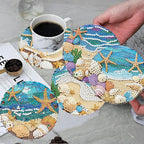 ijbnhd 8 Pack Diamond Art Coasters Kits Ocean | Diamond Painting Coasters Kit - Image 4