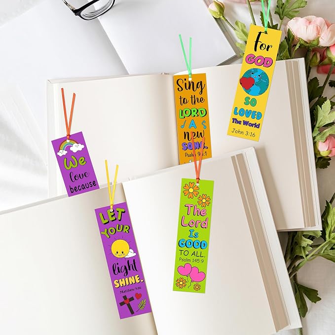 120Pcs Bible Color Your Own Bookmarks Religious DIY Crafts | Christian Coloring - Image 3