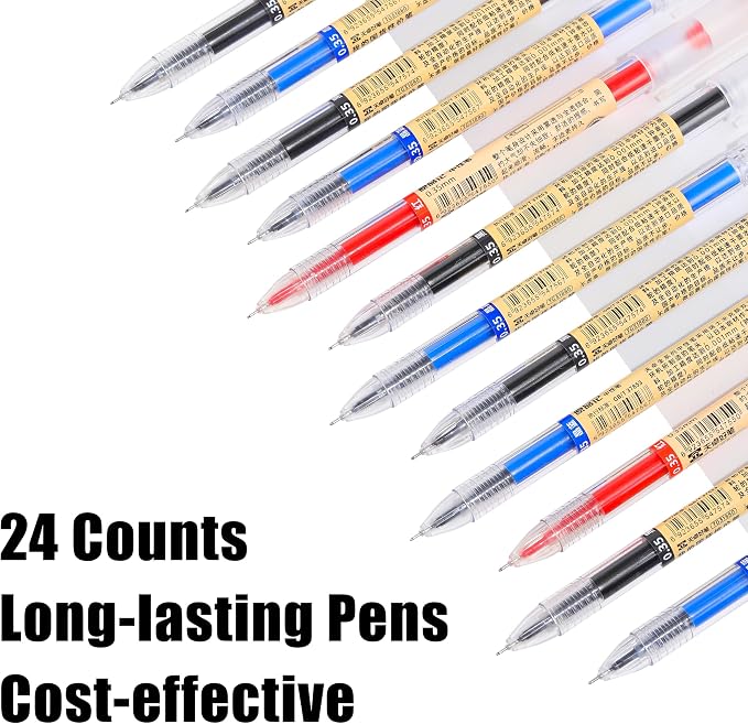 Japanese Style Black Blue & Red Gel Ink Pens, 0.35mm Extra Fine Point, No - Image 7