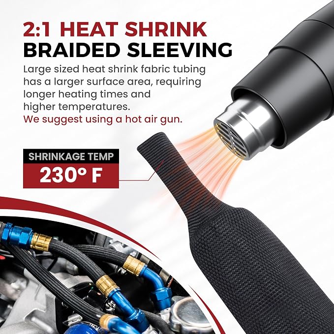 Heat Shrinkable Braided Sleeving 2:1 Ratio- Abrasion Protection Flexibility - Image 5
