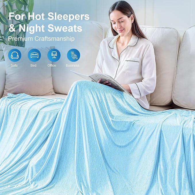 KMUSET Cooling Blanket Twin, Double Sided Summer Cooling Blankets - Image 8