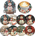 ijbnhd 8 PCS Diamond Art Coasters, Christmas Snowman Cork Wooden Pad | Diamond by ijbnhd