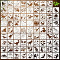 80 Pcs 3 x 3 Inch Stencils for Painting on Wood, Reusable Dinosaur Animal by DZXCYZ