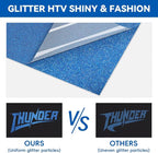 Aoder Blue Glitter Heat Transfer Vinyl - Image 3