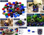 Mixed Glass Stone Pebbles, Flat Glass Beads 2 lb, Stone Beads 0.7-0.8 in - Image 9